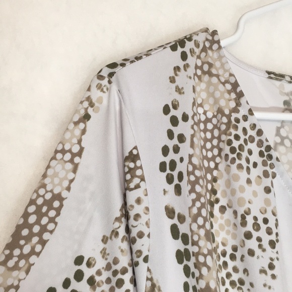 CHICO’S “Easy Wear” Packable Wrinkle Free Poly Jersey Knit 3/4 Sleeve Tie Front - Picture 8 of 16